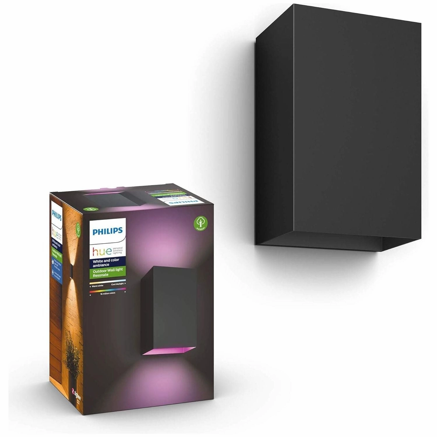 Philips Hue Resonate Smart Outdoor Wall Light  White & Colour Ambiance  Black