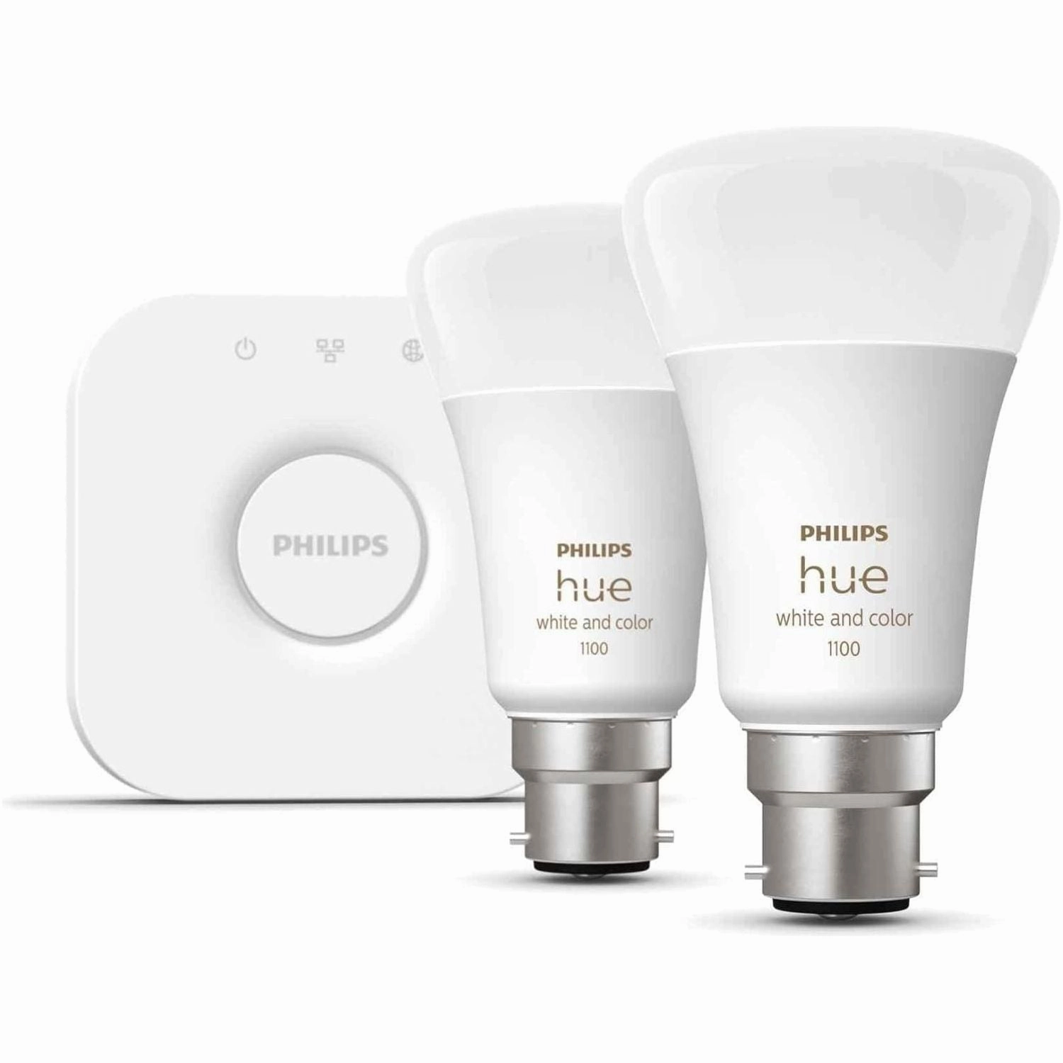 Philips Hue Smart LED Colour B22 Bulbs & Bridge Starter Kit