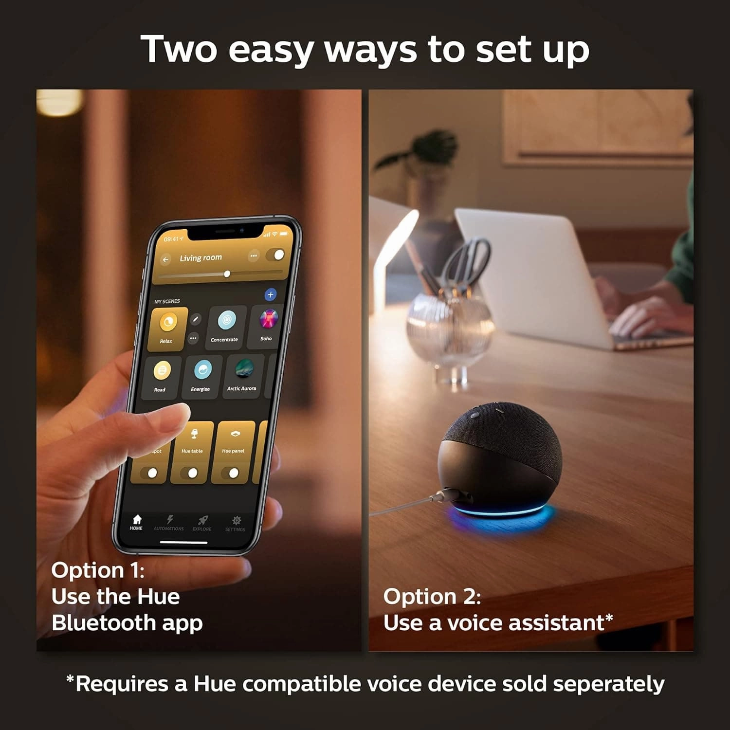 Philips Hue White Ambiance Smart Light Bulb  E14 Small Edison Screw, Bluetooth, Works with Alexa, Google Assistant & Apple HomeKit