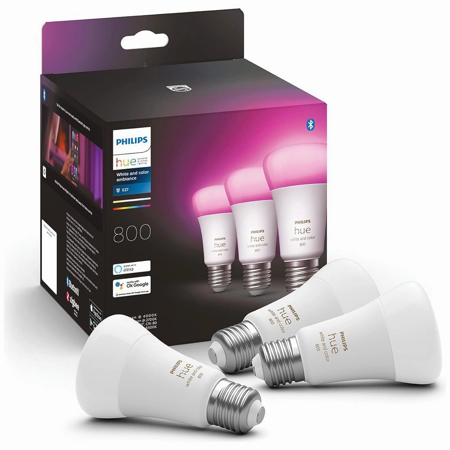 Philips Hue White and Colour Ambiance E27 Smart Bulb - 3 Pack xbox console, buy xbox series x, xbox accessories online