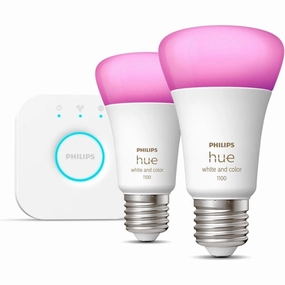 Philips Hue White and Colour Ambiance Wireless Lighting LED Starter Kit with 2 E27 Bulbs xbox console, buy xbox series x, xbox accessories online