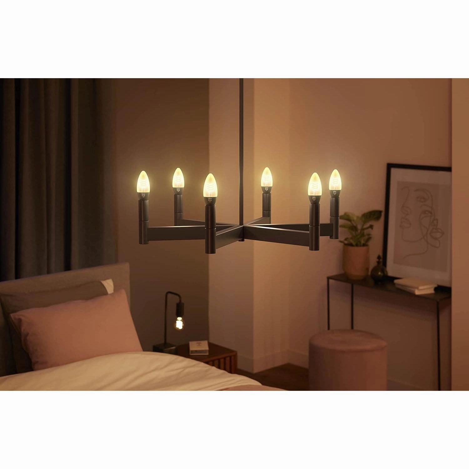 Philips Hue White Filament Single Smart LED Bulb [E14 Small Edison Screw]. Works with Alexa, Google Assistant and Apple Homekit