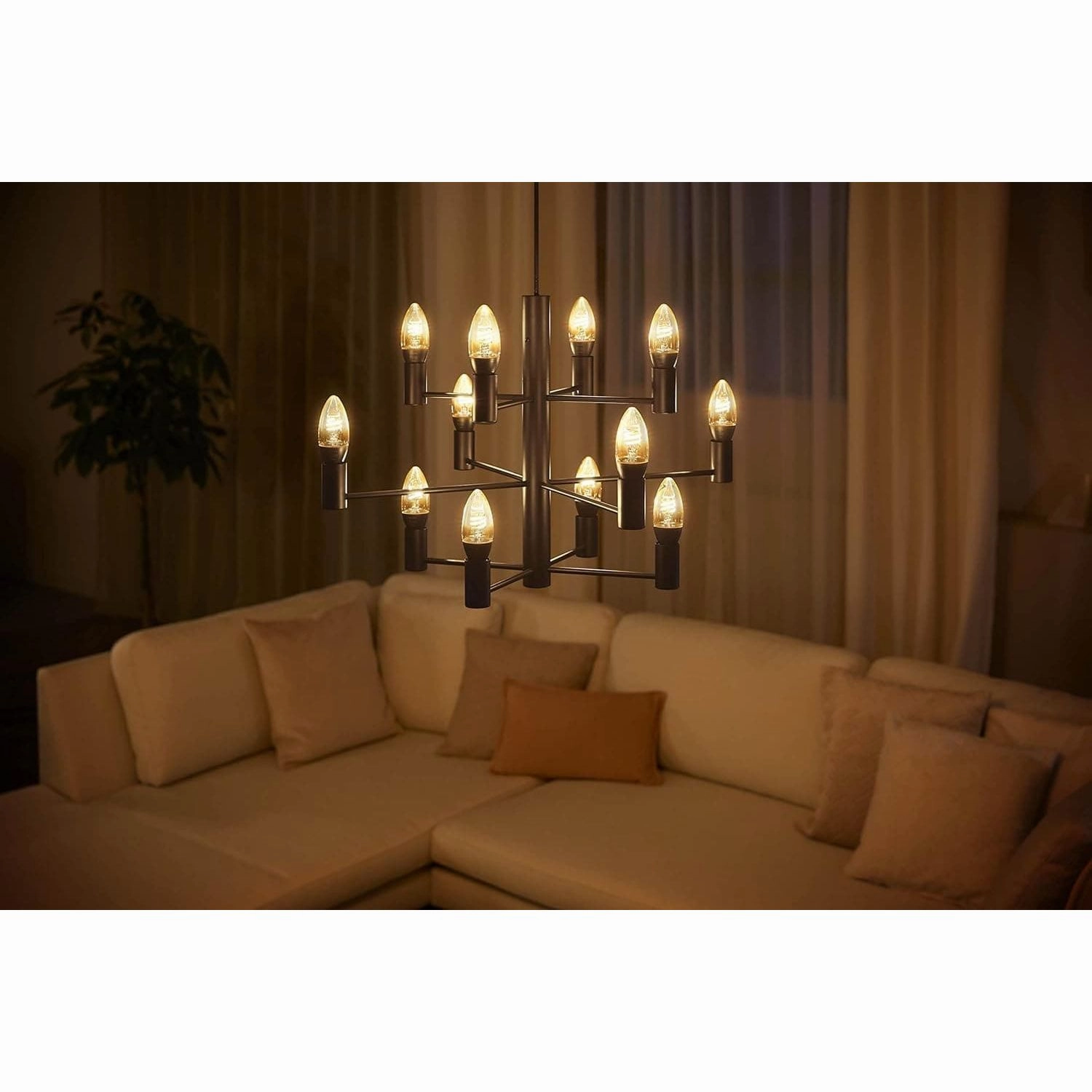Philips Hue White Filament Single Smart LED Bulb [E14 Small Edison Screw]. Works with Alexa, Google Assistant and Apple Homekit