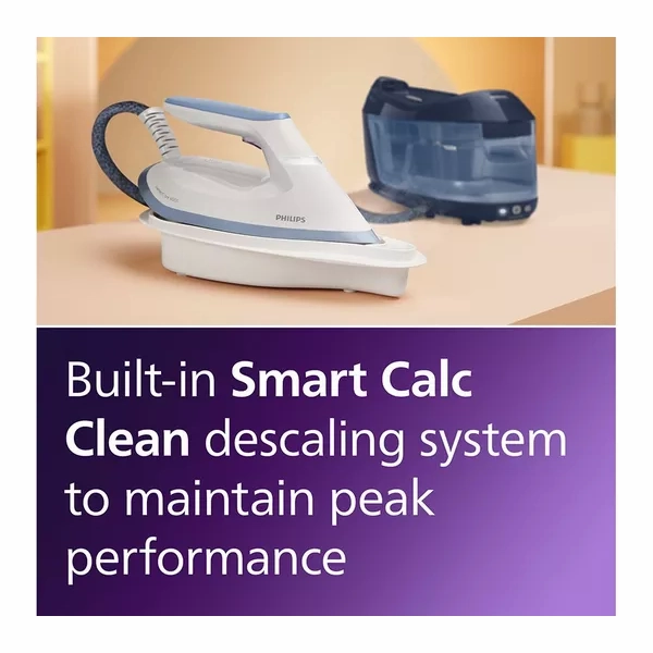 Philips PerfectCare 6000 Series Steam Generator - 2400W, 500g Steam Boost, 6.5 Bar Pressure, OptimalTEMP Technology, 1.8L Tank, White/Blue