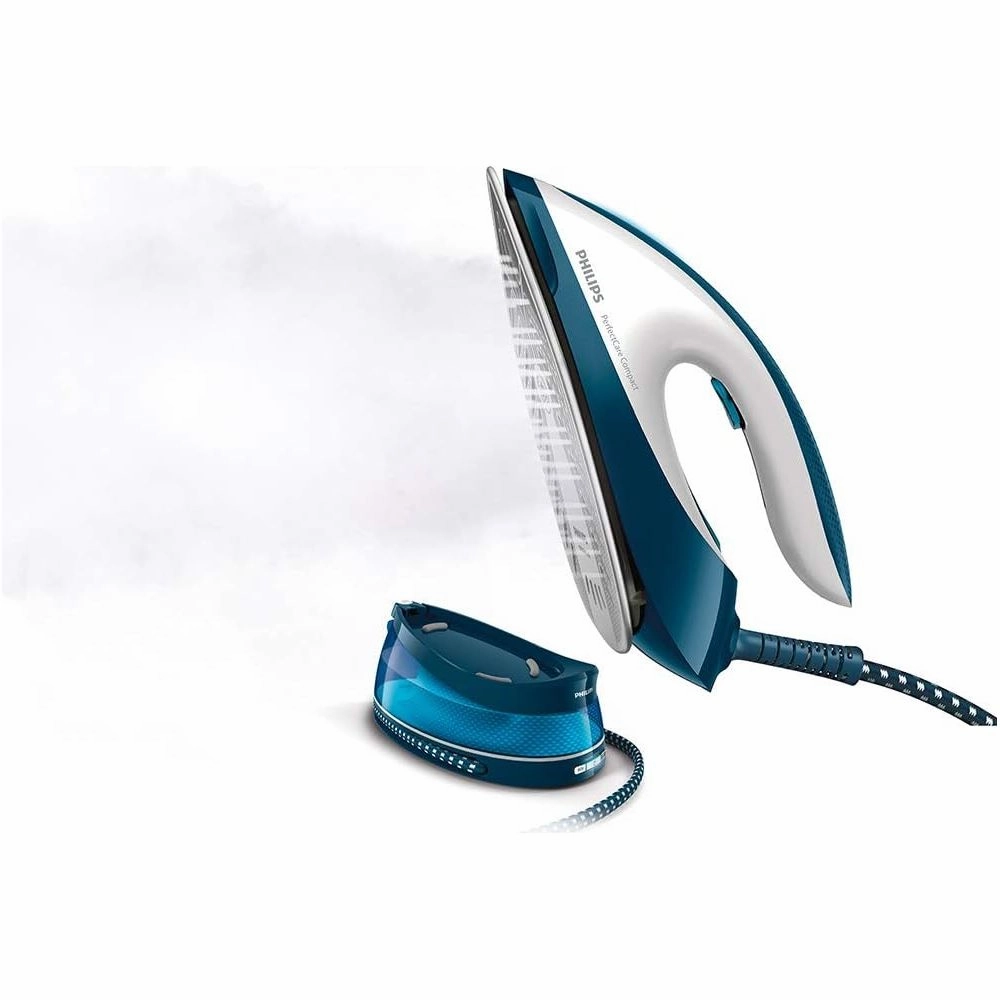 Philips PerfectCare Compact Steam Generator Iron, 1.5L Water Tank, ECO Mode, No Burns with OptimalTEMP, SteamGlide Soleplate (GC7840/26)