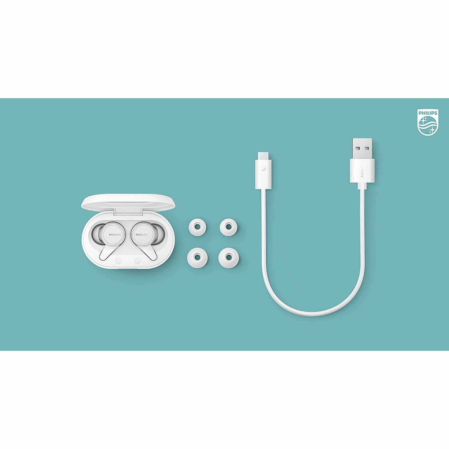 Philips T1207 True Wireless Headphones with Up to 18 Hours Playtime and IPX4 Water Resistance, White