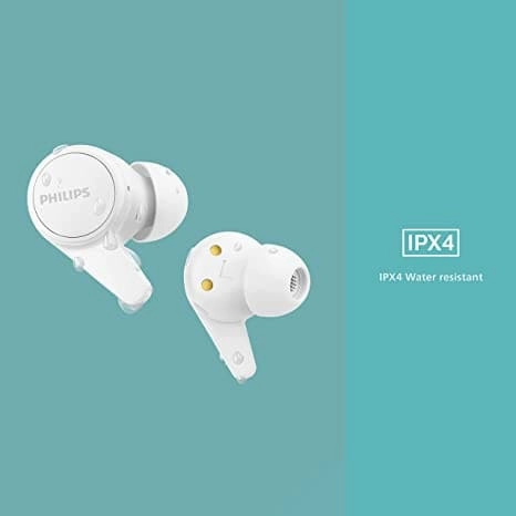 Philips T1207 True Wireless Headphones with Up to 18 Hours Playtime and IPX4 Water Resistance, White