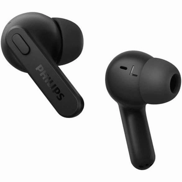 Philips TAT2206BK/00 Bluetooth Earbuds - Splash & Sweat Resistant, 18-Hour Playtime, Built-in Mic, Silicone Tips, Black