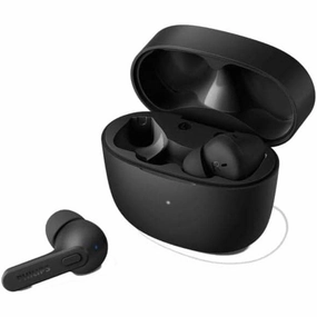 Philips TAT2206BK/00 Bluetooth Earbuds - Splash & Sweat Resistant, 18-Hour Playtime, Built-in Mic, Silicone Tips, Black earbuds and headphones, true wireless earbuds, noise cancelling earbuds