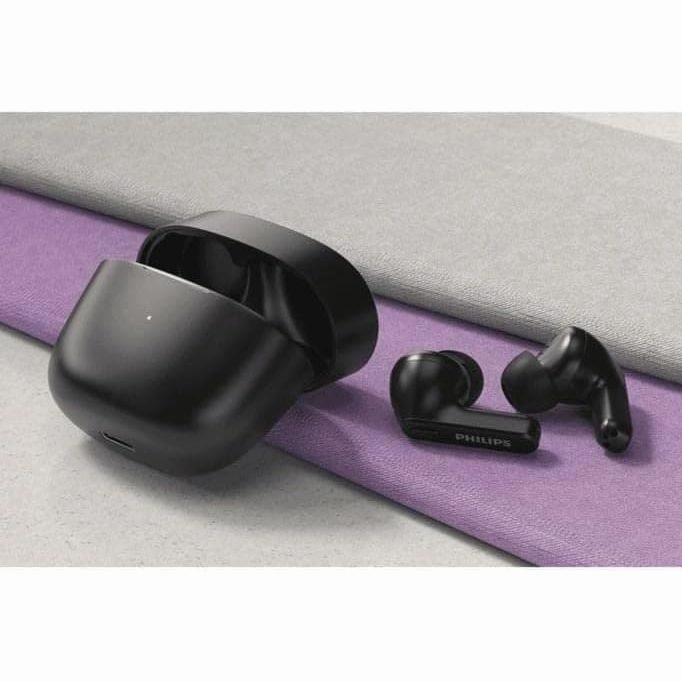 Philips TAT2206BK/00 Bluetooth Earbuds - Splash & Sweat Resistant, 18-Hour Playtime, Built-in Mic, Silicone Tips, Black