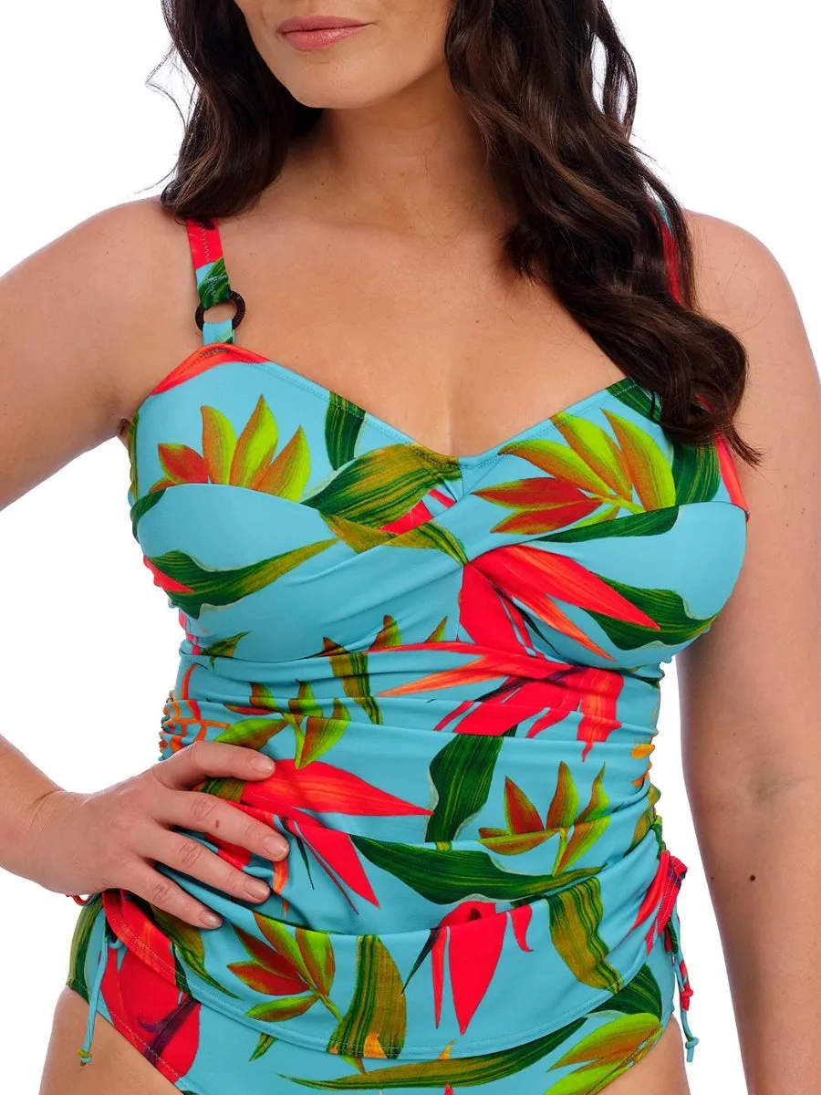 Pichola Twist Front Tankini Top - Aqua