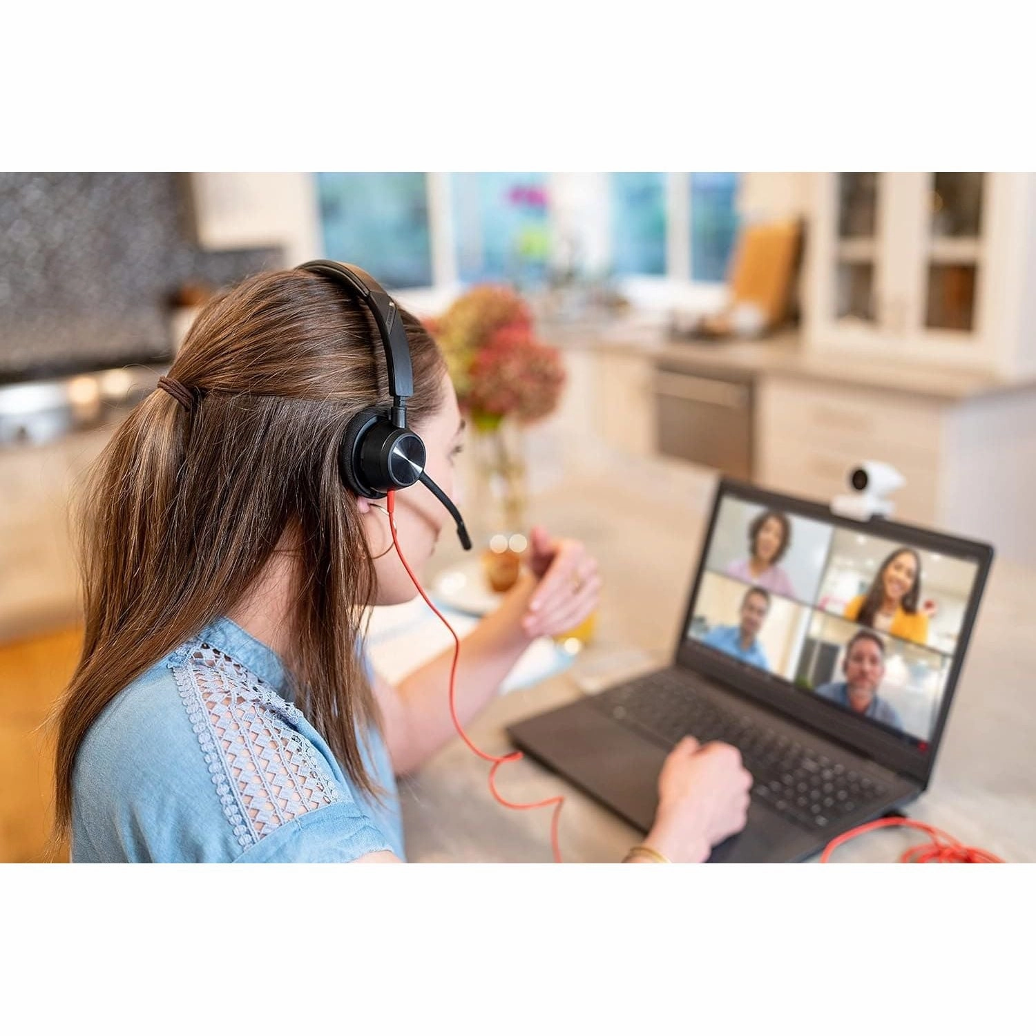 Plantronics - Blackwire 3310 USB-A (Poly) - Wired, Single Ear (Mono) Headset with Boom Mic - USB-A to connect to your PC and/or Mac - Works with Teams (Certified), Zoom & more