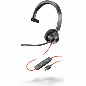 Plantronics - Blackwire 3310 USB-A (Poly) - Wired, Single Ear (Mono) Headset with Boom Mic - USB-A to connect to your PC and/or Mac - Works with Teams bluetooth headphones, cheap wireless headphones, headphones with mic