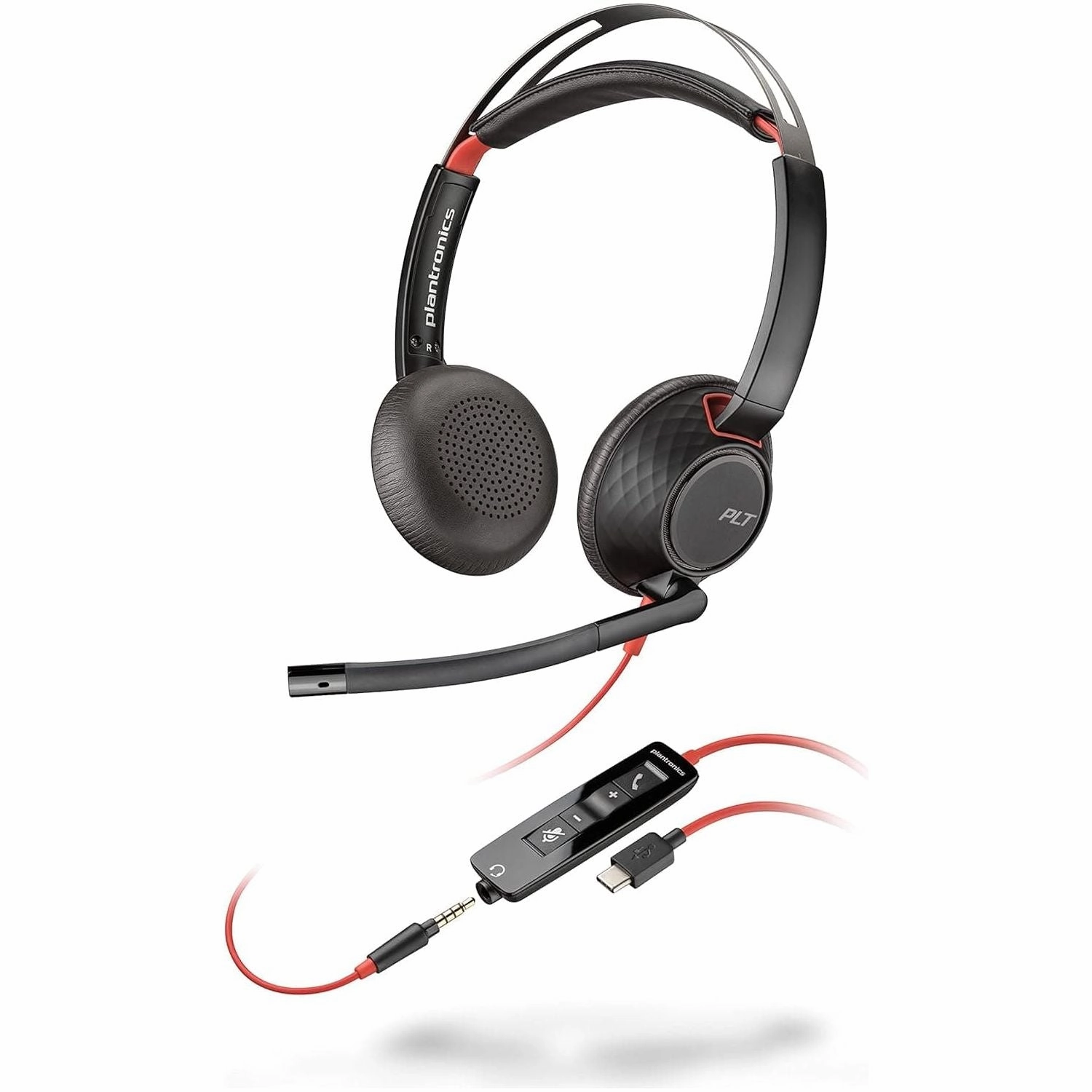 Plantronics - Blackwire C5220 - Wired, Dual-Ear (Stereo) Headset with Boom Mic - USB-C, 3.5 mm to connect to your PC, Mac, Tablet, or Cell Phone buy laptop online, cheap gaming laptop, best business laptops