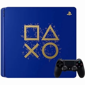 PlayStation 4 Slim Console, 500GB, Days of Play Blue Edition (1 Controller) nintendo switch,game console accessories,wireless controllers,gaming system