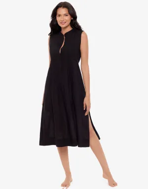 Pleated Beach Dress - Black