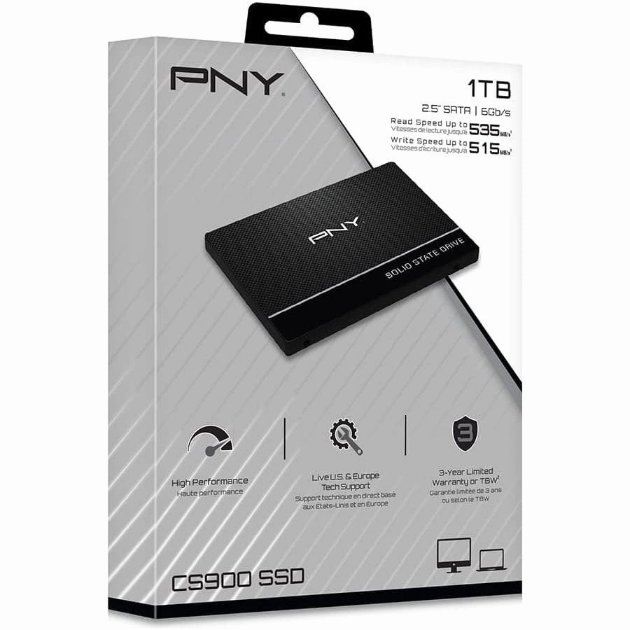 PNY CS900 Internal SSD SATA III, 2.5 Inch, 1TB, Read speed up to 535MB/s