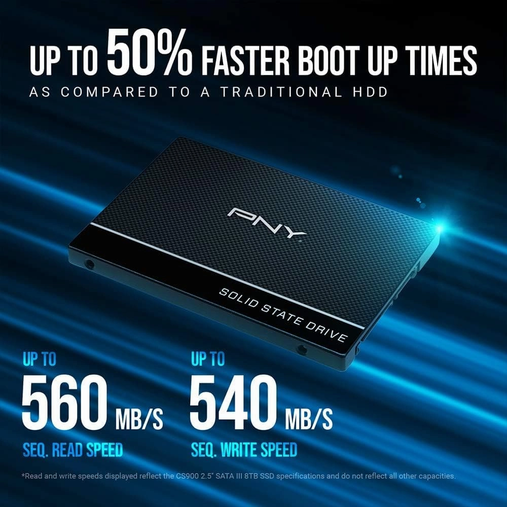 PNY CS900 Internal SSD SATA III, 2.5 Inch, 1TB, Read speed up to 535MB/s