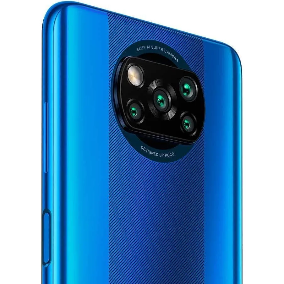 POCO X3 NFC - 6 64GB Smartphone , 6.67 Snapdragon 732G, 64MP AI Penta-Camera, 5160mAh, Cobalt Blue