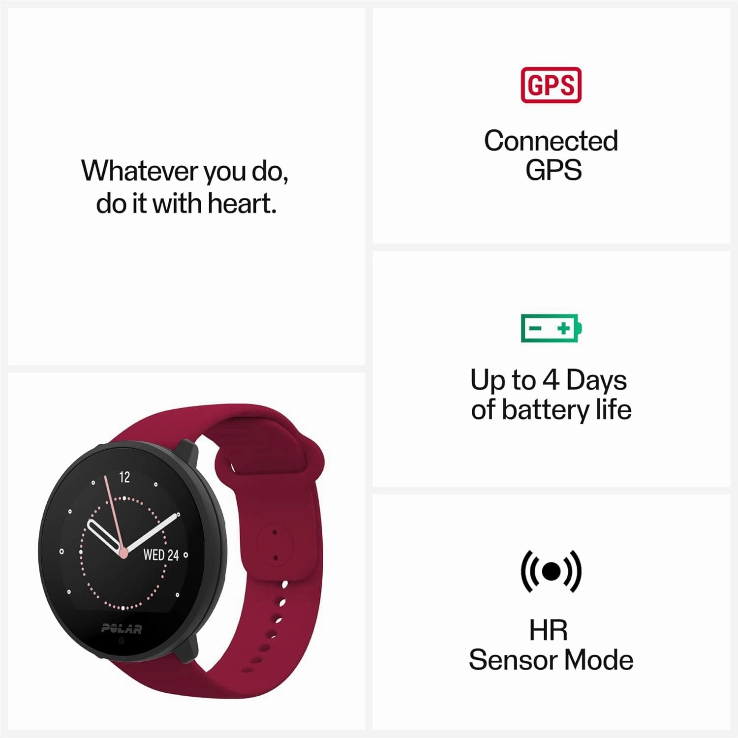 Polar Unite - Fitness Watch - 130 Sports Profiles - Black