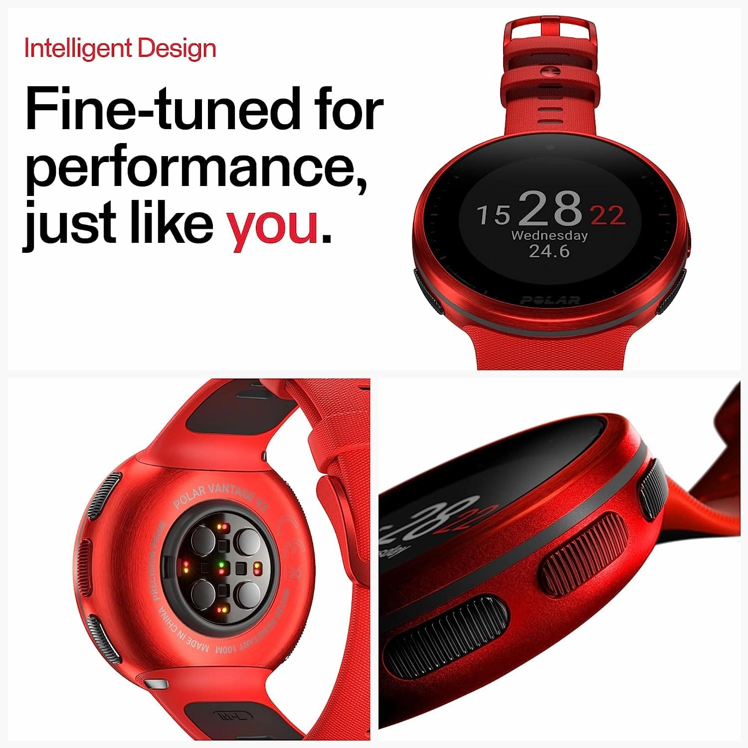 Polar Vantage V2 - Premium Multisport GPS Watch - Red