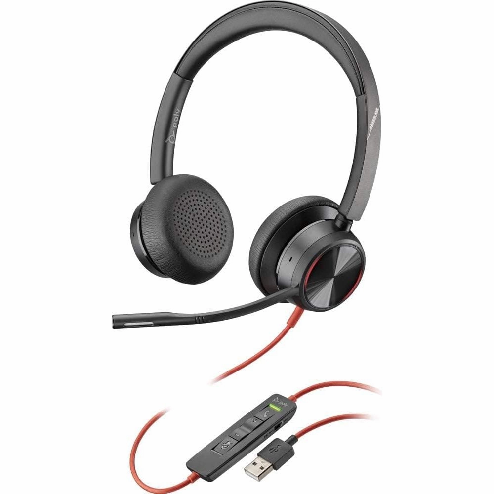 Poly - Blackwire 8225 Wired Headset with Boom Mic (Plantronics) - Dual-Ear (Stereo) Computer-Headset, USB-A to Connect to your PC/Mac, Active Noise Canceling, Works with Teams (Certified), Zoom & more home and kitchen gadgets, smart home electronics, k