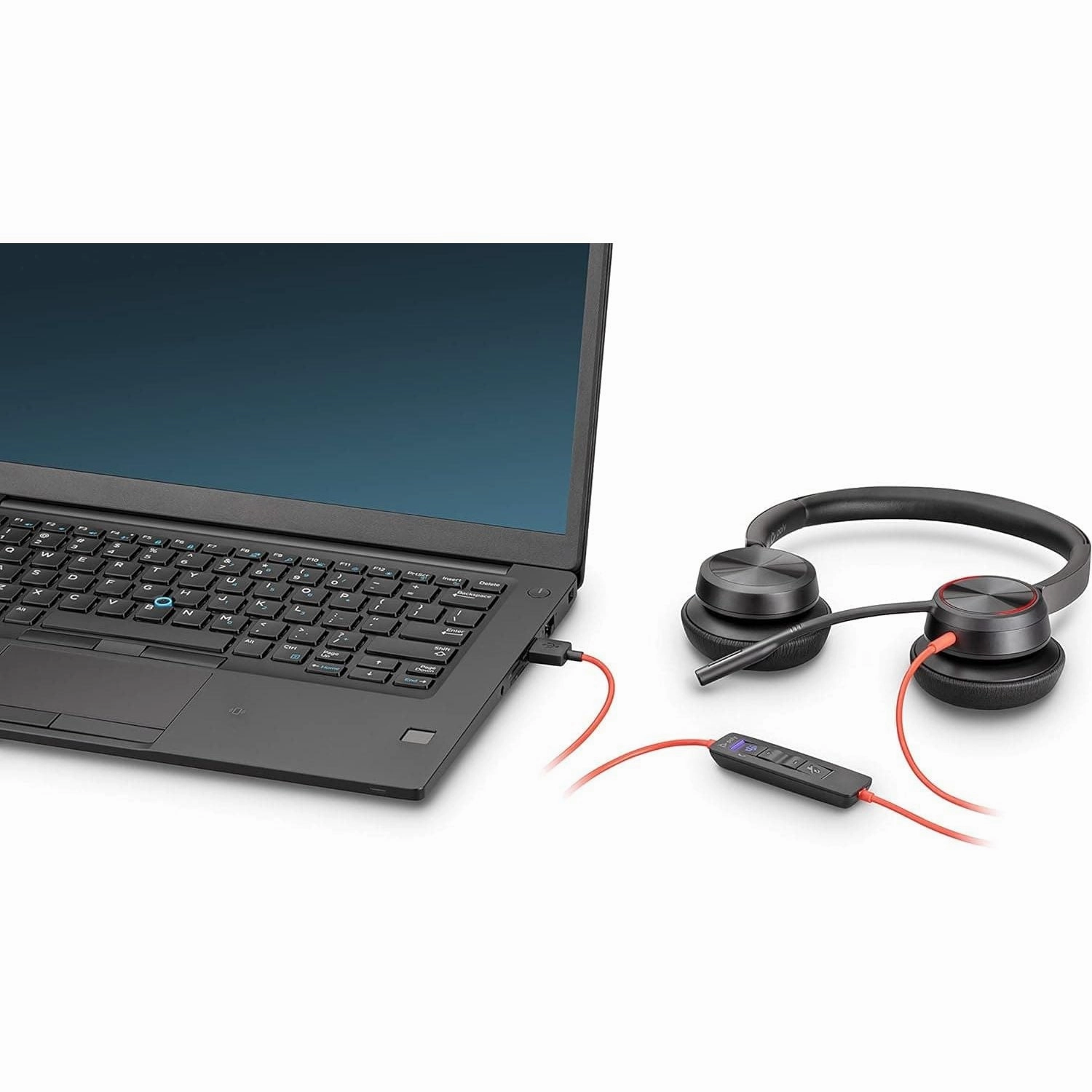 Poly - Blackwire 8225 Wired Headset with Boom Mic (Plantronics) - Dual-Ear (Stereo) Computer-Headset, USB-A to Connect to your PC/Mac, Active Noise Canceling, Works with Teams (Certified), Zoom & more