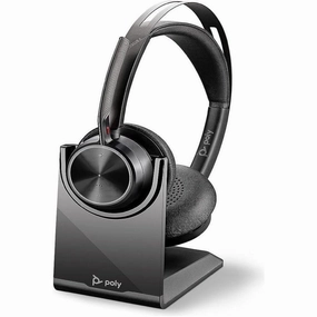 Poly - Voyager Focus 2 UC Bluetooth Headset   Charging Cradle (Plantronics) - Stereo headset with boom microphone, USB-A for PC/Mac - Active Noise Canceling - Works with Teams (Certified) , black bluetooth headphones, cheap wireless headphones, headphones 