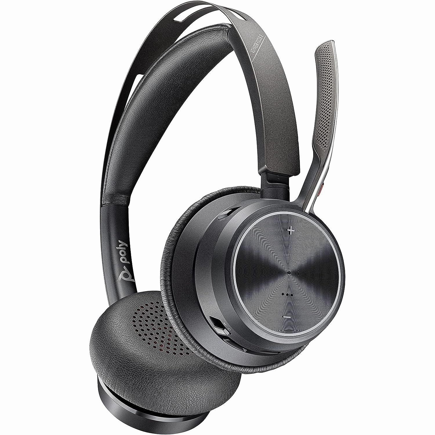 Poly - Voyager Focus 2 UC Bluetooth Headset   Charging Cradle (Plantronics) - Stereo headset with boom microphone, USB-A for PC/Mac - Active Noise Canceling - Works with Teams (Certified) , black