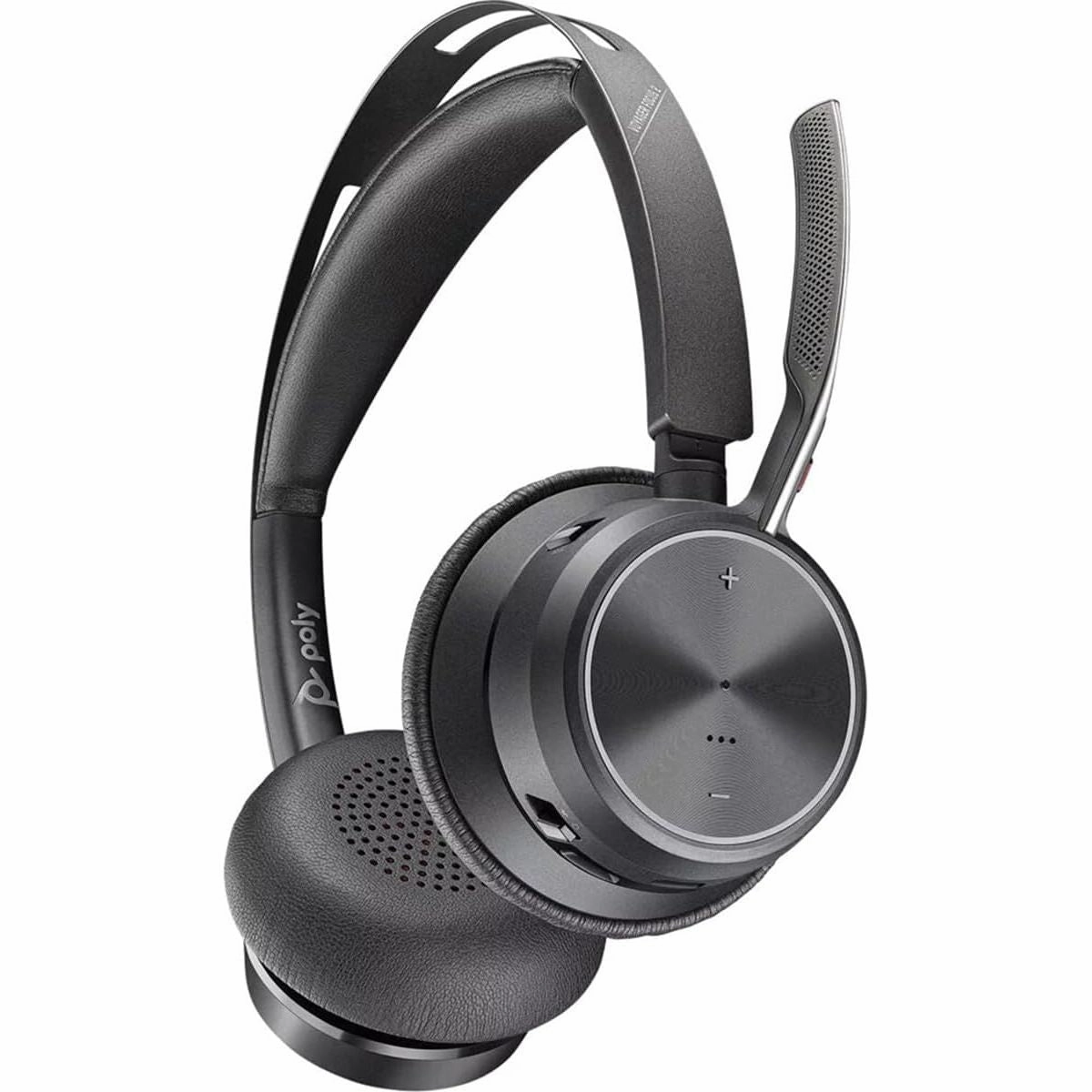 Poly - Voyager Focus 2 UC USB-C Headset with Stand (Plantronics) - Bluetooth Dual-Ear (Stereo) Headset with Boom Mic - USB-C PC/Mac Compatible - Active Noise Canceling - Works with Teams (Certified)