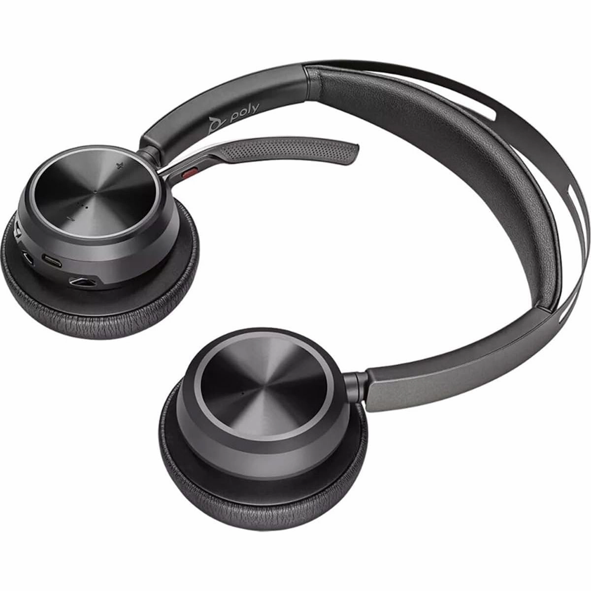 Poly - Voyager Focus 2 UC USB-C Headset with Stand (Plantronics) - Bluetooth Dual-Ear (Stereo) Headset with Boom Mic - USB-C PC/Mac Compatible - Active Noise Canceling - Works with Teams (Certified)