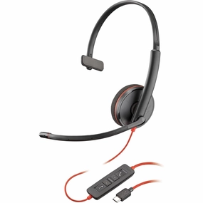 Poly Blackwire 3210 Wired Headset - Noise-Cancelling, Single-Ear, USB-C/USB-A, PC/Mac, Teams/Zoom Compatible bluetooth headphones, cheap wireless headphones, headphones with mic