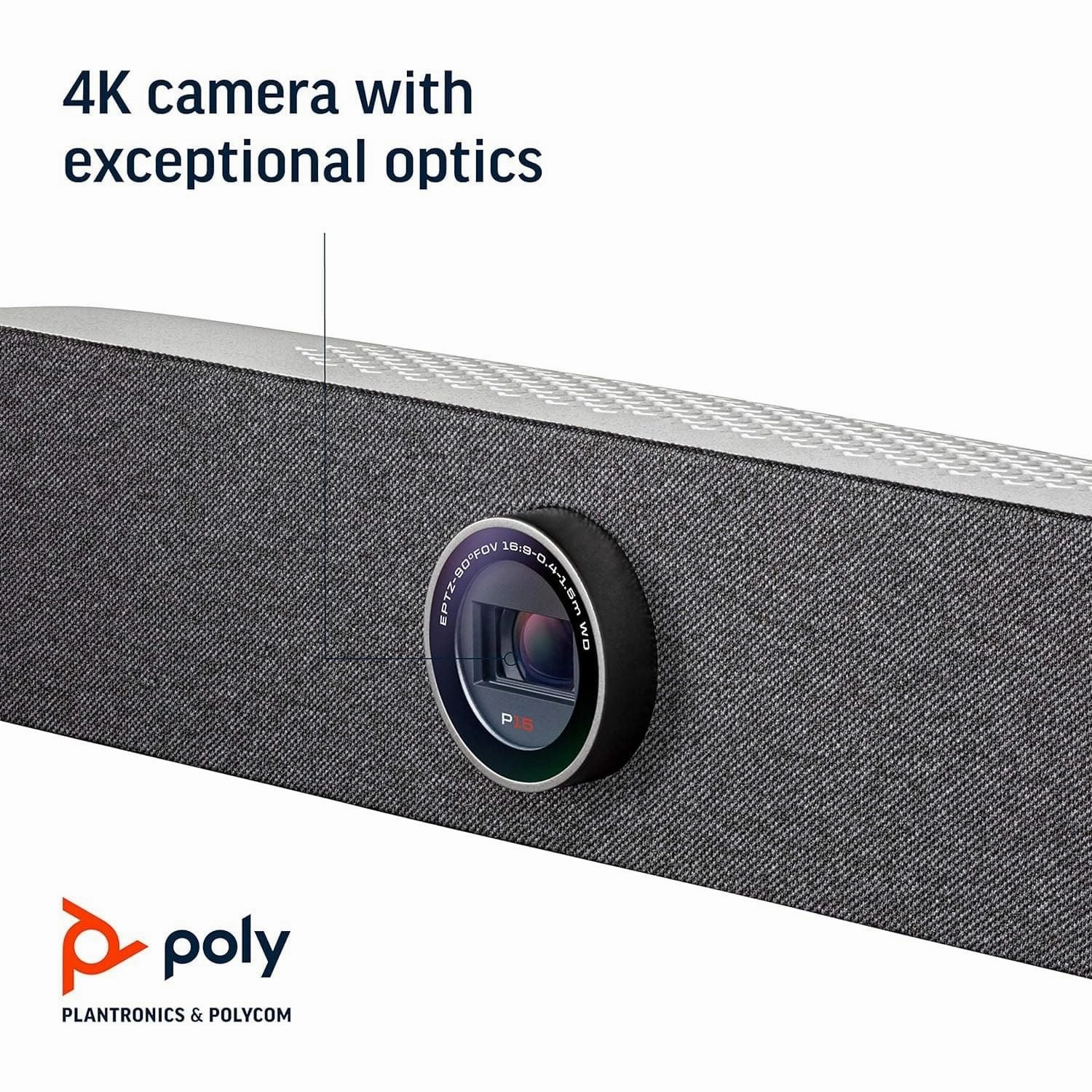 Poly Studio P15 Personal Video Bar - Premium 4K Webcam - Camera, Mics & Speaker