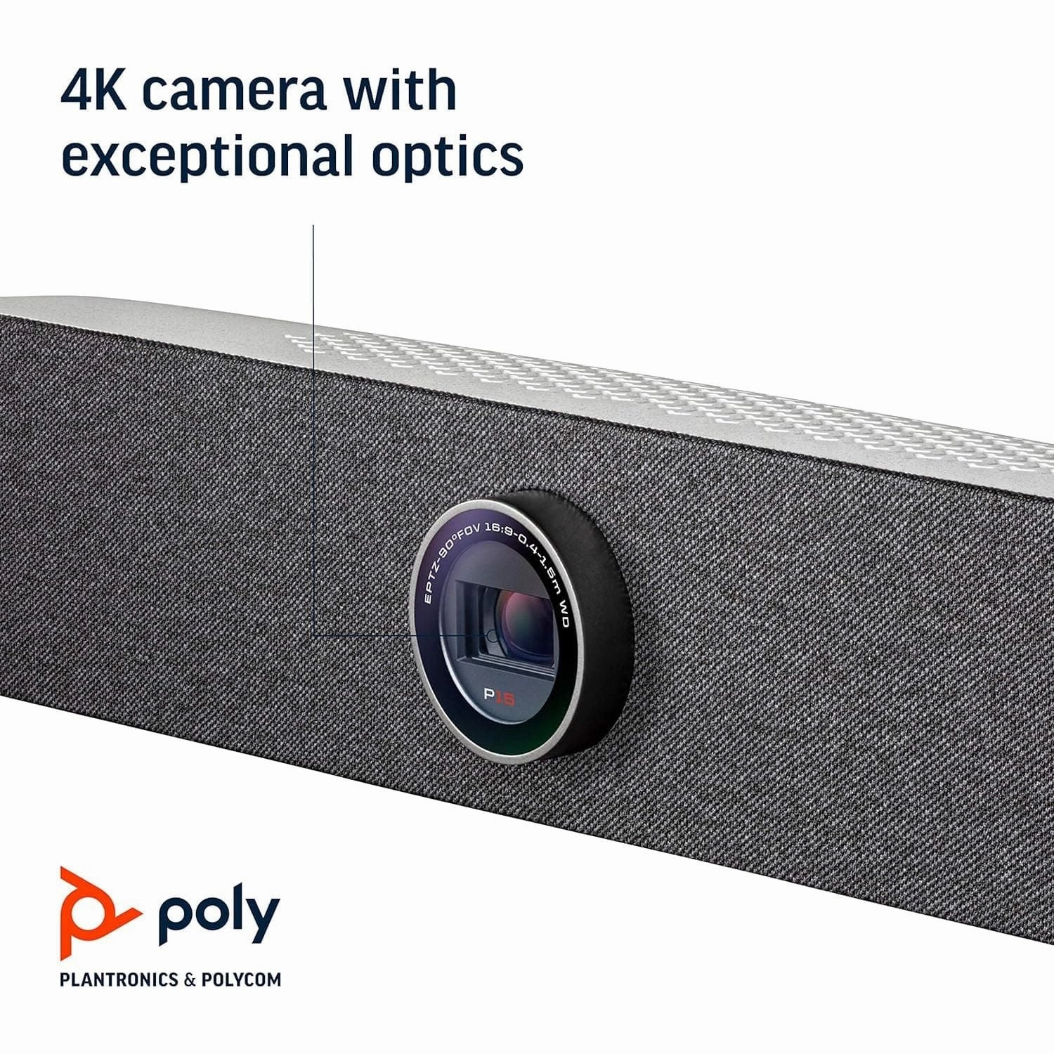 Poly Studio P15 Personal Video Bar - Premium 4K Webcam - Camera, Mics & Speaker