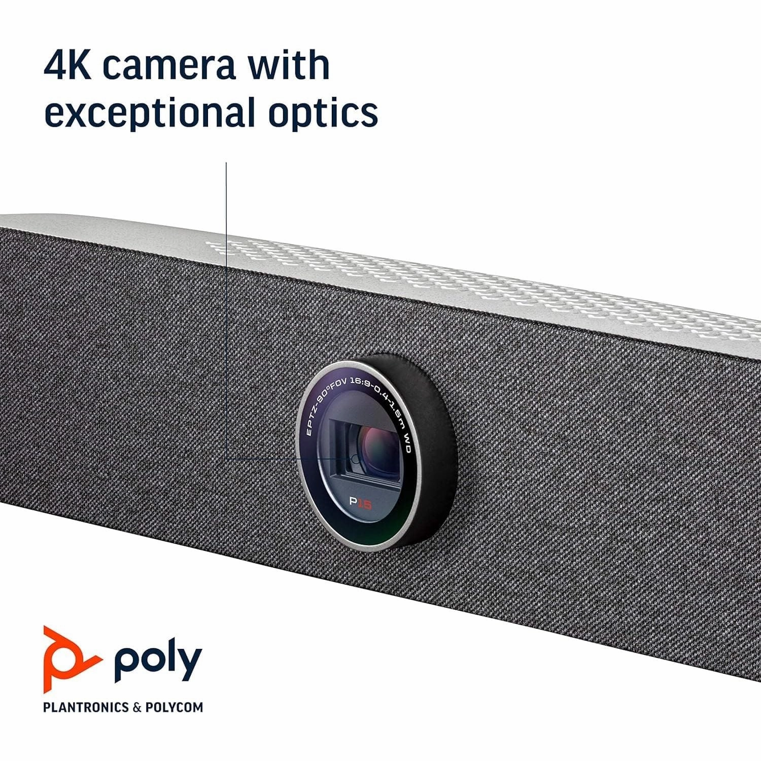 Poly Studio P15 Personal Video Bar - Premium 4K Webcam - Camera, Mics & Speaker