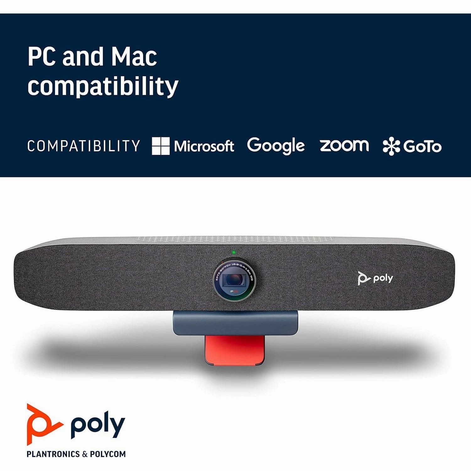 Poly Studio P15 Personal Video Bar - Premium 4K Webcam - Camera, Mics & Speaker