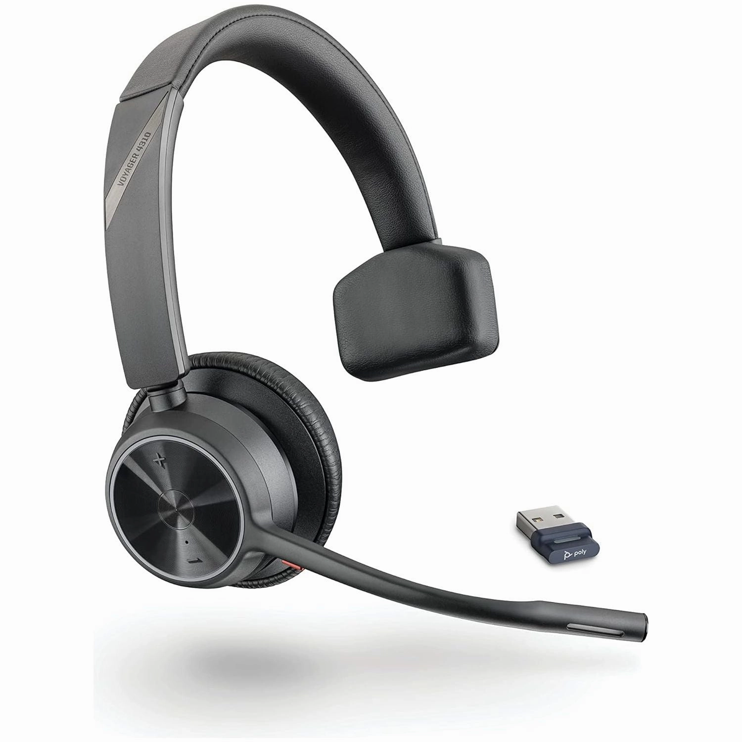 Poly Voyager 4310 UC Wireless Headset - Single-Ear Bluetooth Headset w/Noise-Canceling Boom Mic - Long Battery Life - Connect to PC/Mac/Mobile via Bluetooth - Works w/Teams, Zoom & More, Plantronics bluetooth headphones, cheap wireless headphones, head