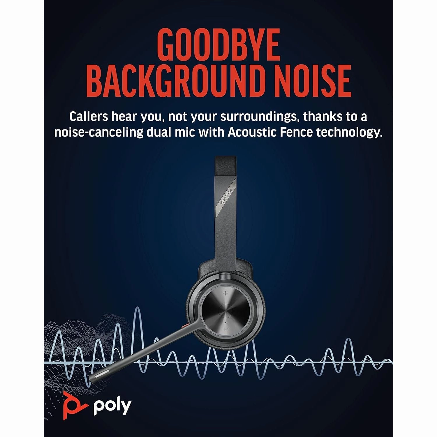 Poly Voyager 4310 UC Wireless Headset - Single-Ear Bluetooth Headset w/Noise-Canceling Boom Mic - Long Battery Life - Connect to PC/Mac/Mobile via Bluetooth - Works w/Teams, Zoom & More, Plantronics