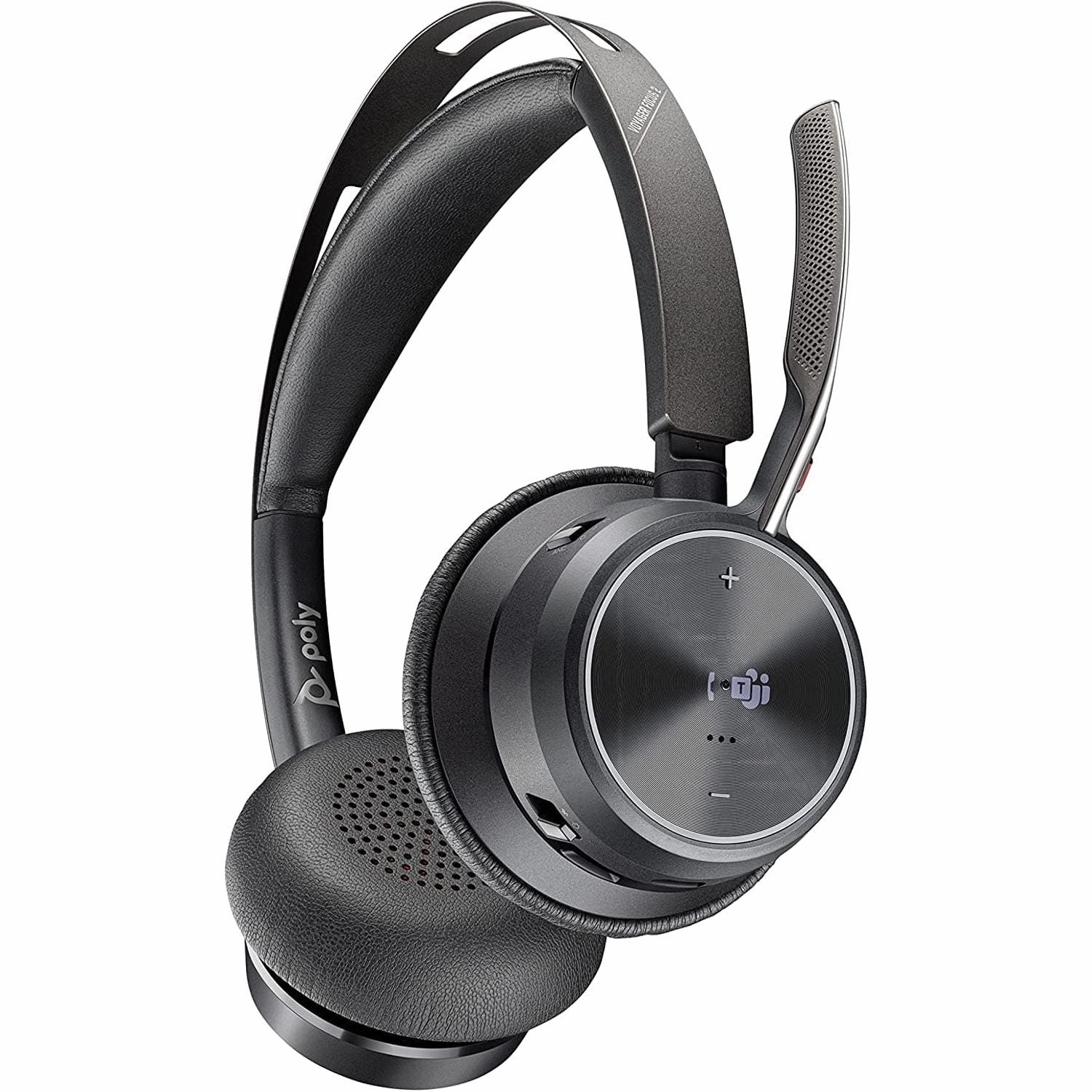 Poly Voyager Focus 2 UC USB-A Headset  Bluetooth, Stereo, Active Noise Cancelling, Boom Mic, Teams/Zoom Compatible bluetooth headphones, cheap wireless headphones, headphones with mic
