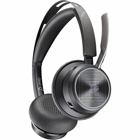 Poly Voyager Focus 2 UC USB-A Headset  Bluetooth Stereo Headset with Boom Mic, Active Noise Canceling, PC/Mac Compatible, Teams Certified, Zoom Ready earbuds and headphones, true wireless earbuds, noise cancelling earbuds
