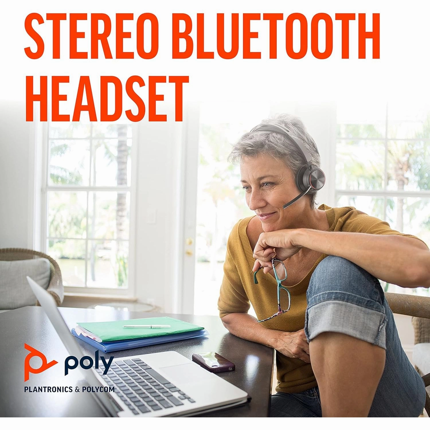 Poly Voyager Focus 2 UC USB-A Headset  Bluetooth Stereo Headset with Boom Mic, Active Noise Canceling, PC/Mac Compatible, Teams Certified, Zoom Ready