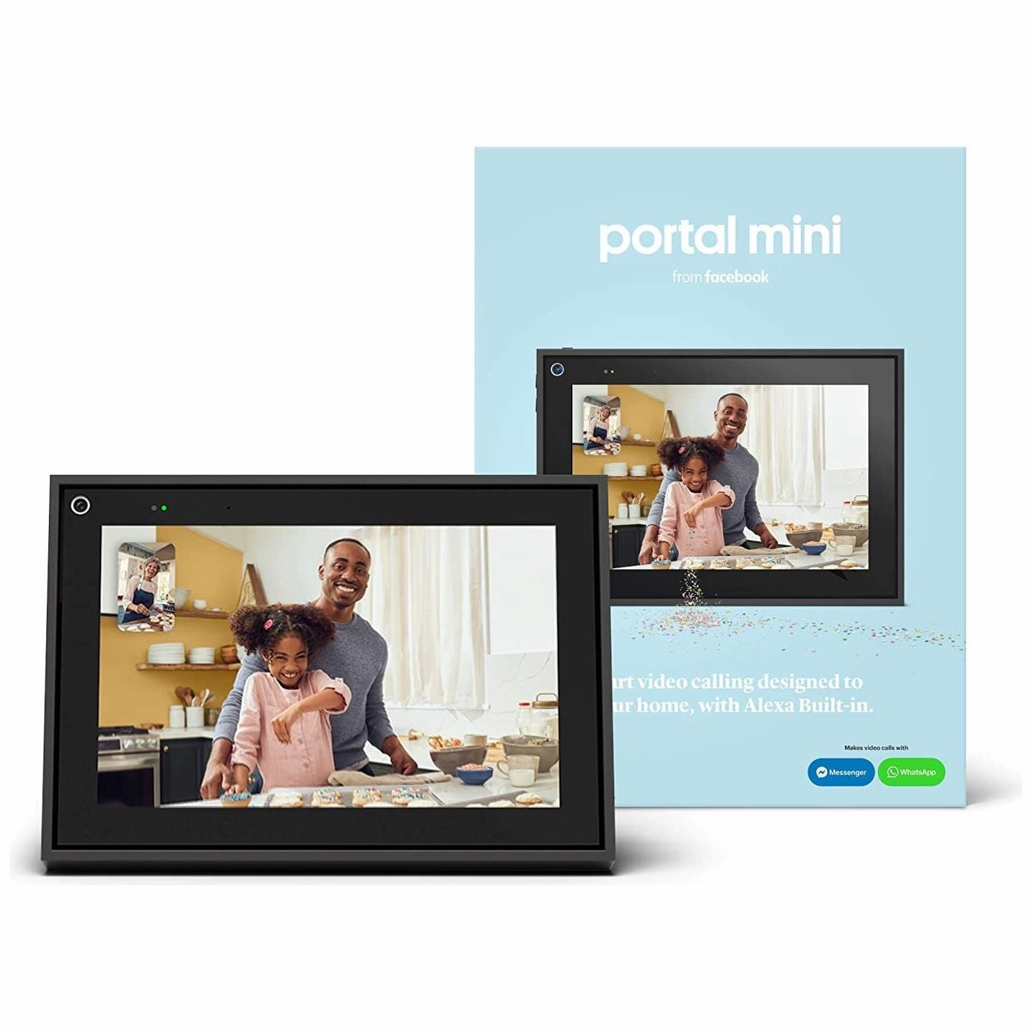 Portal Mini Black 8" from Facebook. Smart, Hands-Free Video Calling with Alexa Built-in