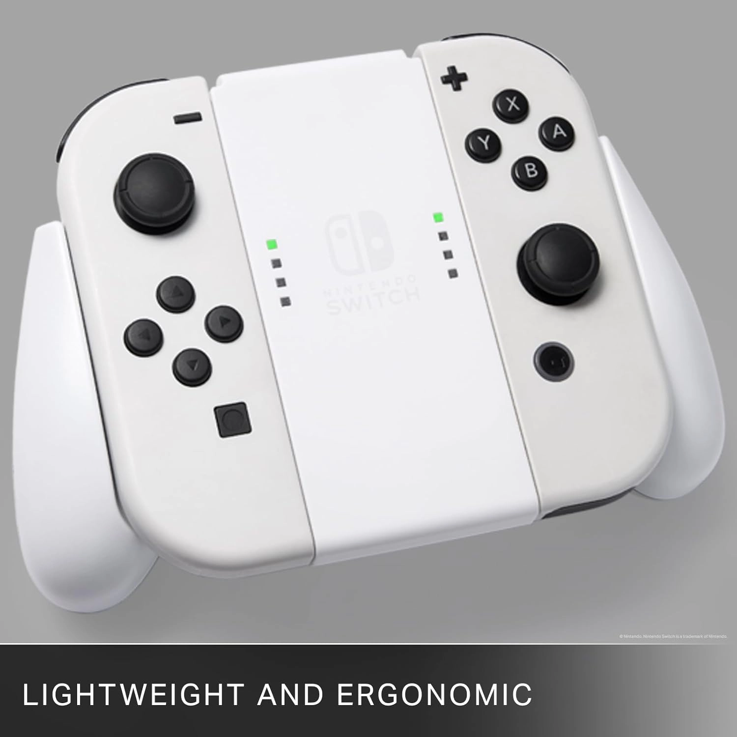 PowerA Joy-Con Comfort Grip for Nintendo Switch & OLED  Rubberised Handle, Secure Sliding Design, Officially Licensed  White