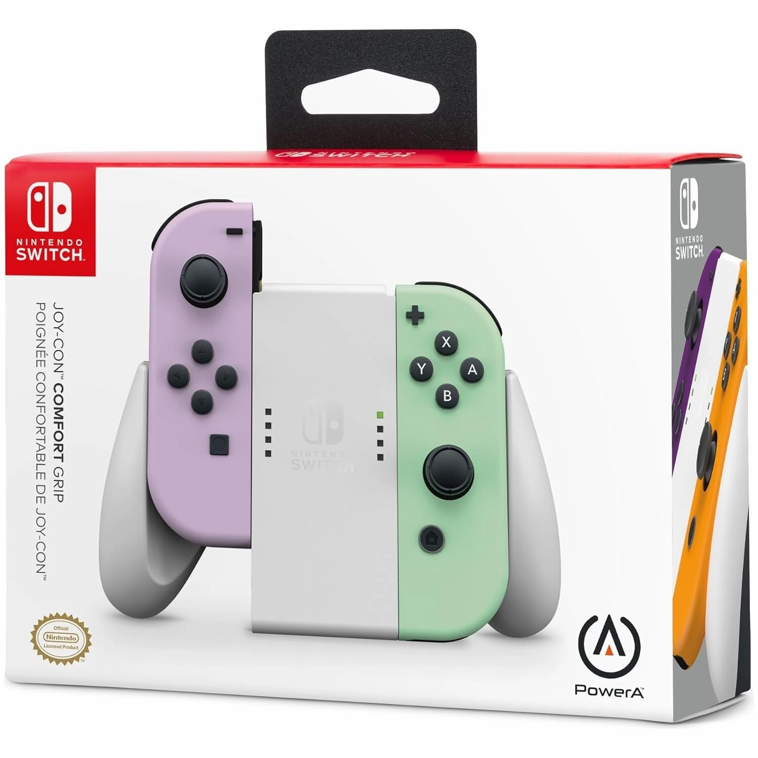 PowerA Joy-Con Comfort Grip for Nintendo Switch & OLED  Rubberised Handle, Secure Sliding Design, Officially Licensed  White