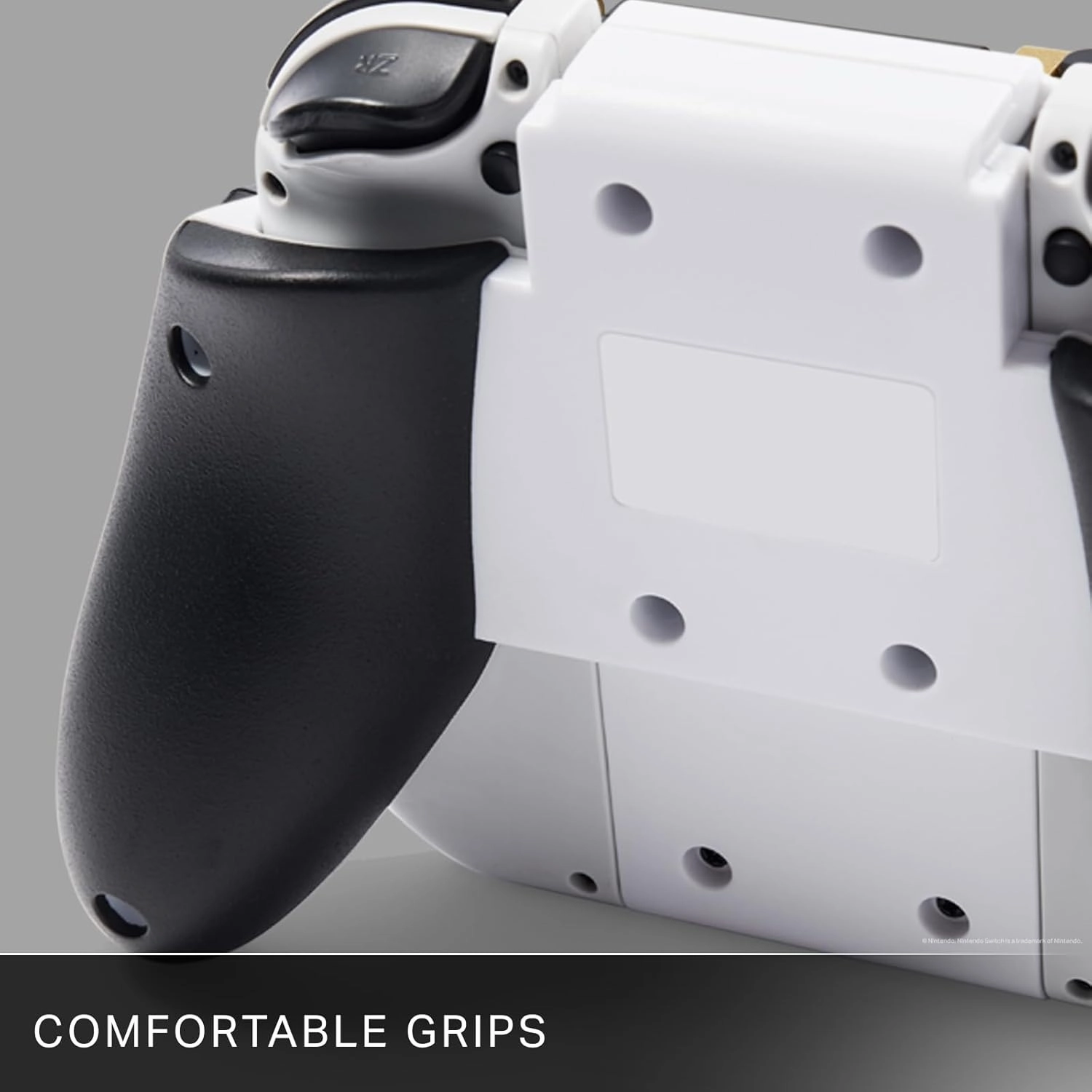 PowerA Joy-Con Comfort Grip for Nintendo Switch & OLED  Rubberised Handle, Secure Sliding Design, Officially Licensed  White
