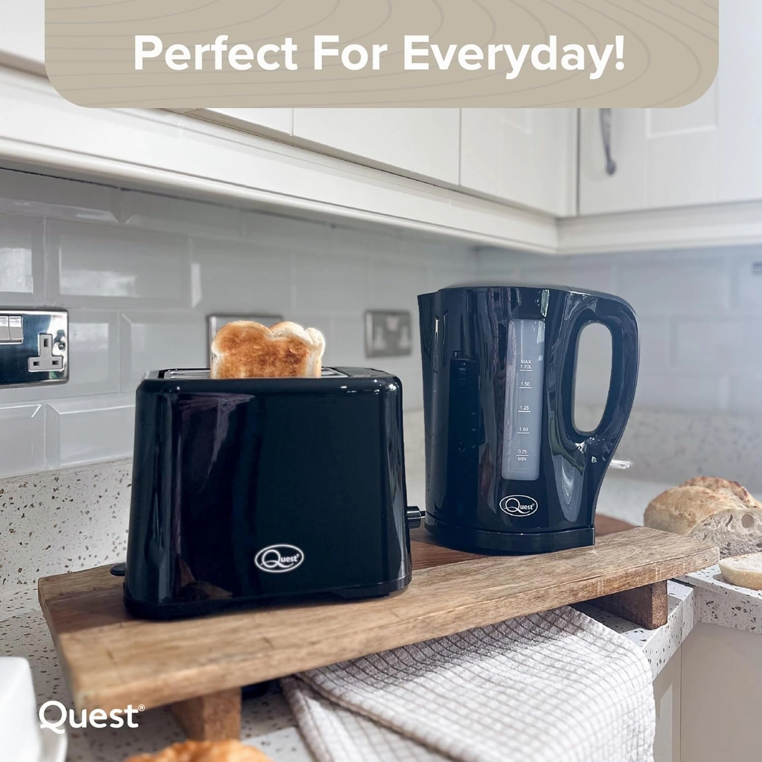 Quest 1.7 Litre Electric Kettle  Black