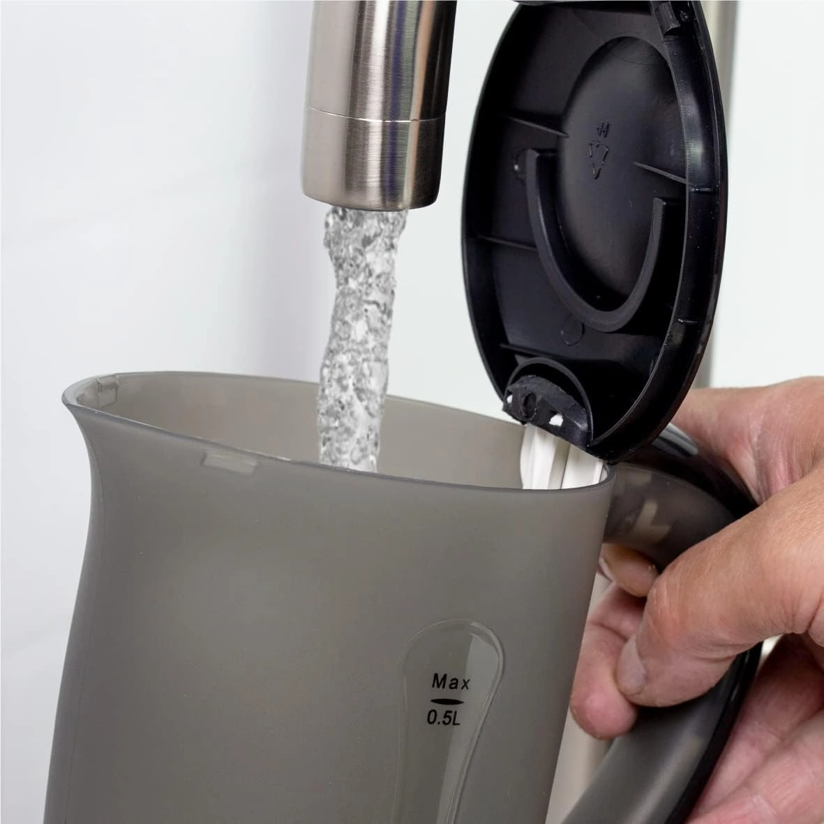 Quest Black Travel Kettle with 2 Cups  Portable, Lightweight, Dual Voltage