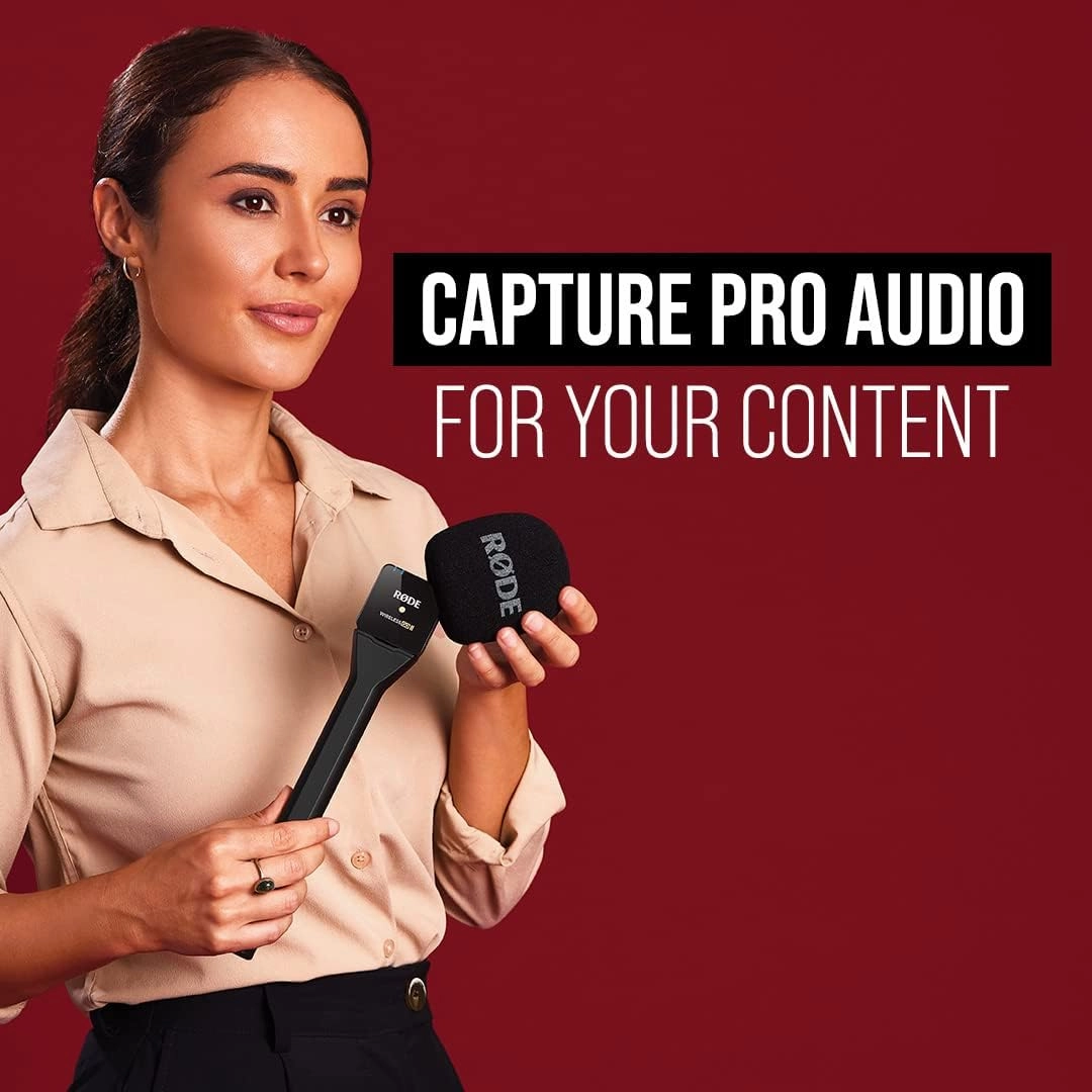 R?DE Wireless GO II Ultra-compact Dual-channel Wireless Microphone System with Built-in Microphones, On-board Recording and 200m Range for Filmmaking, Interviews and Content Creation