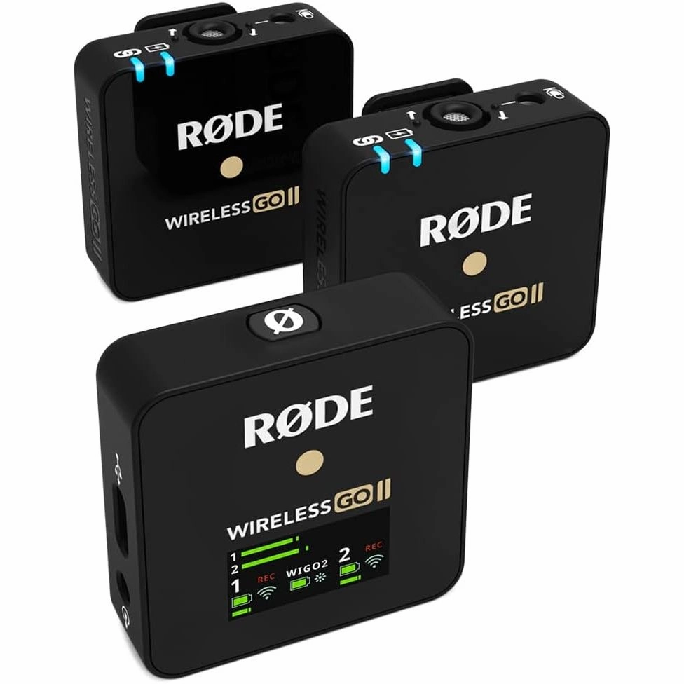 R?DE Wireless GO II Ultra-compact Dual-channel Wireless Microphone System with Built-in Microphones, On-board Recording and 200m Range for Filmmaking, Interviews and Content Creation camera accessories, dslr camera accessories, best camera tripod