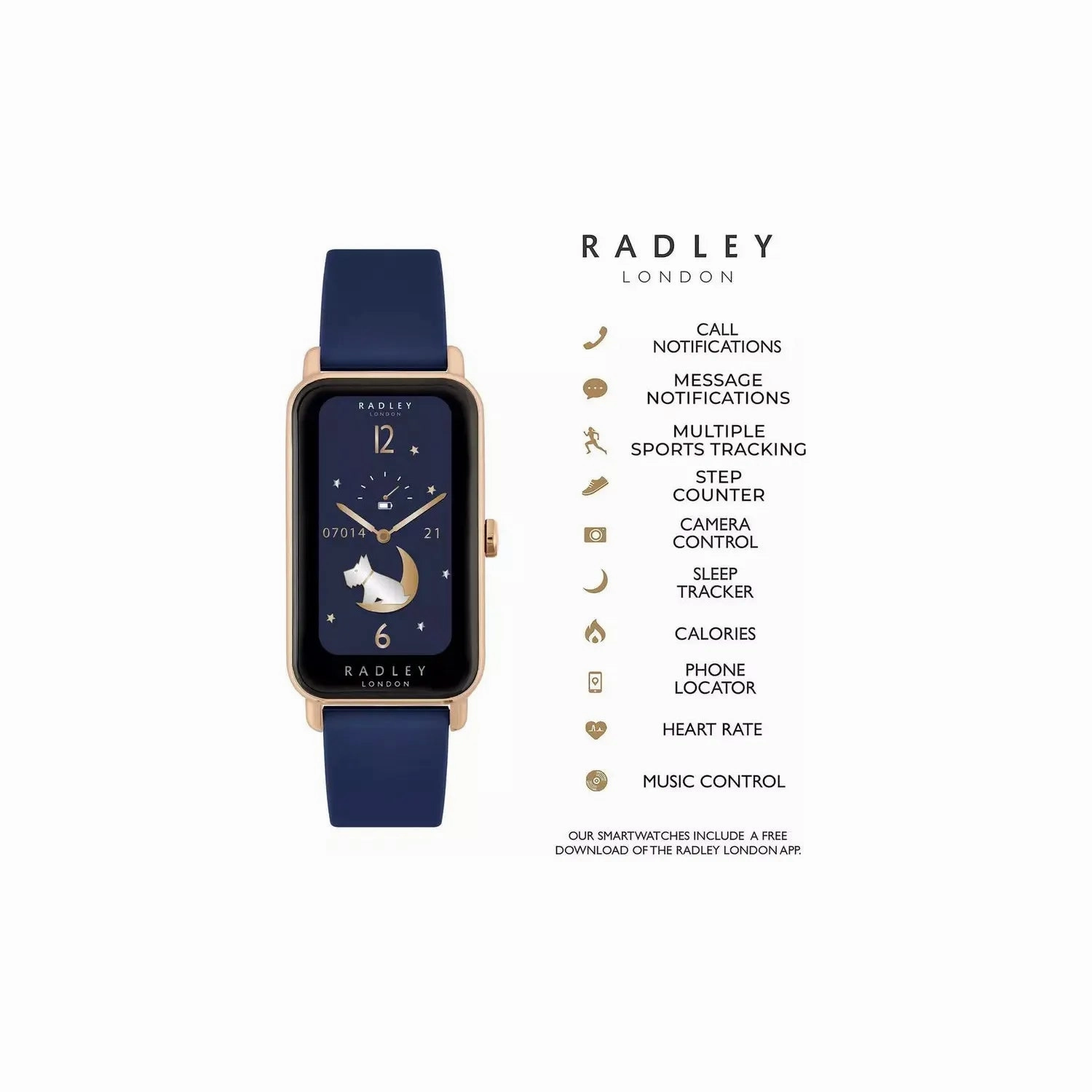 Radley Series 21 Blue Silicone Strap Smart Watch